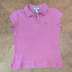 Vintage Y2K Aeropostale Pink Mauve Cap Sleeve Polo Butterfly Juniors Size M